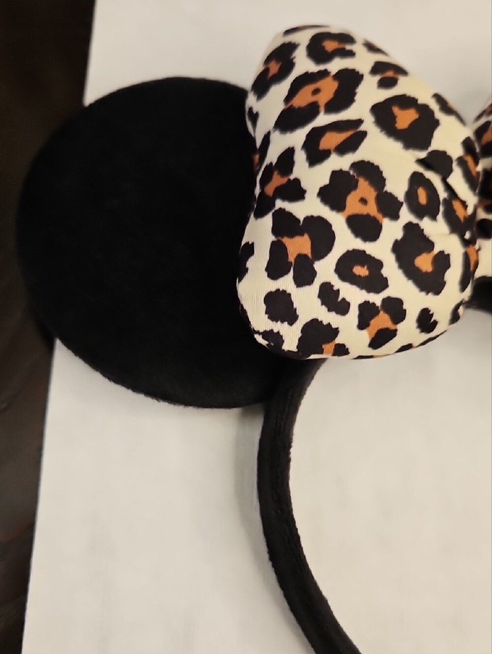 Minnie Mouse Eears Velvety with a Leopard Bow Headband - NWOT - Picture 7 of 10